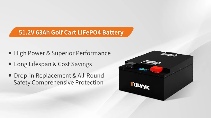 51.2V 63Ah 100A Golf Cart LiFePO4 Battery