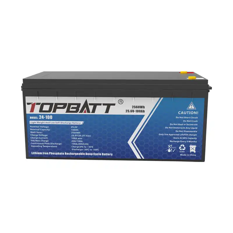 lithium 24v 100ah deep cycle lifepo4 battery